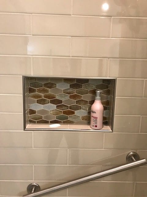 Storage Solutions In The Shower, Tile Shower Shelves